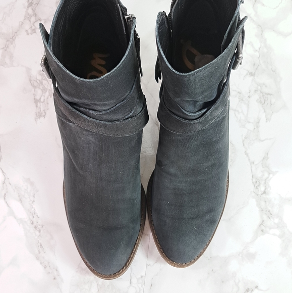 Sam Edelman Merton Black Suede Leather Zip Ankle Booties Size 7.5 - Picture 13 of 13